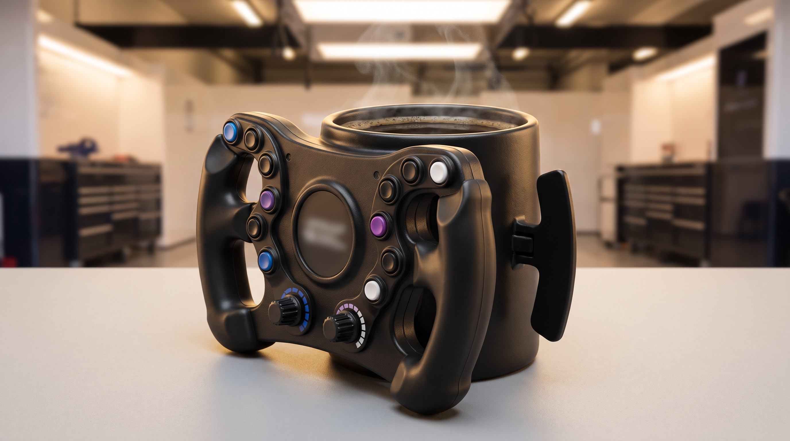 BMW F1 Steering Wheel Mug — Racing Novelty Coffee Cup