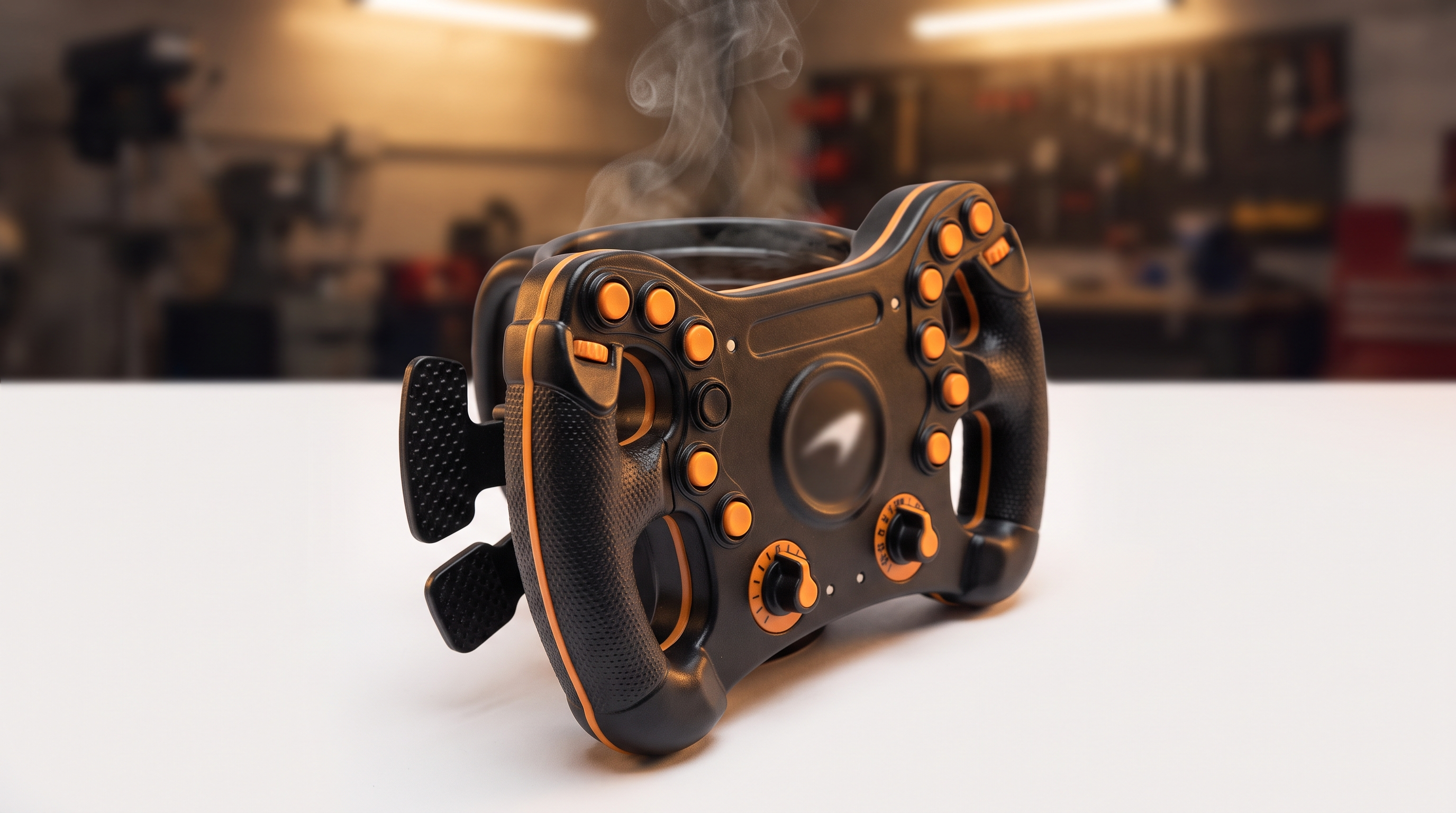McLaren F1 Steering Wheel Mug — Racing Novelty Coffee Cup